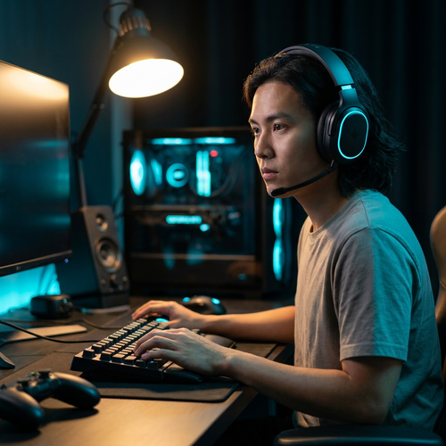 Phyzix Comms Gaming Headset lifestyle