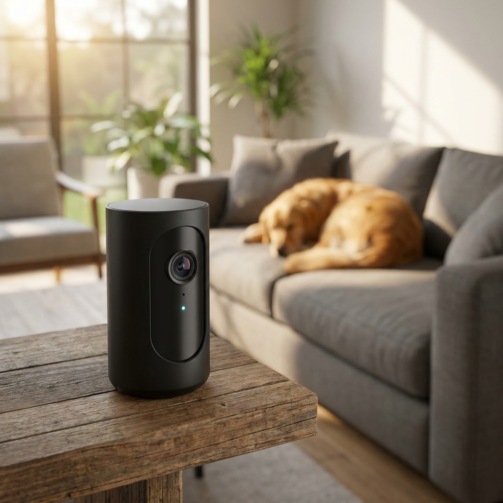 Phyzix Watch Indoor Camera in a living room
