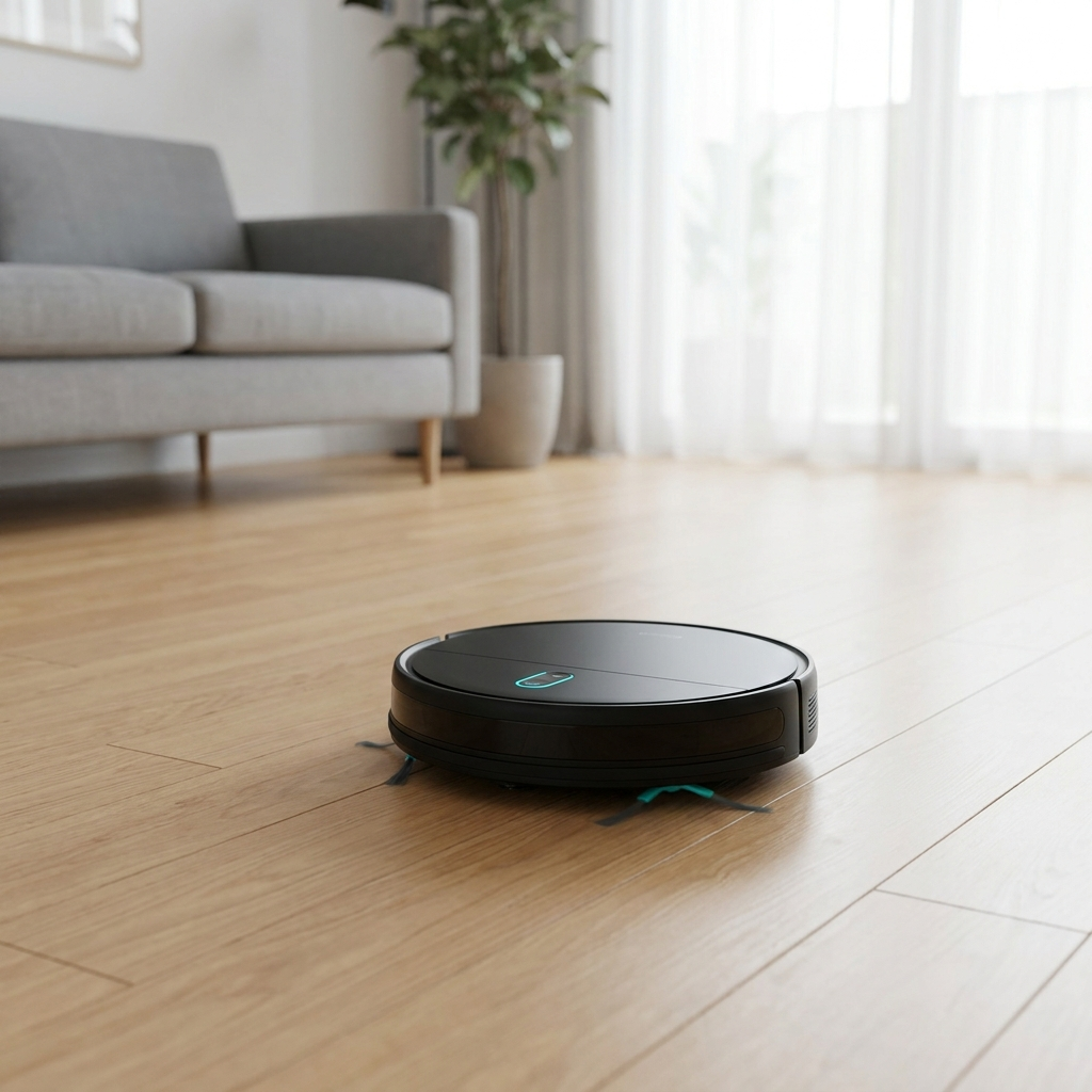 Phyzix Sweep Robot Vacuum cleaning a floor