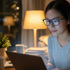 Phyzix Focus Glasses worn at a laptop